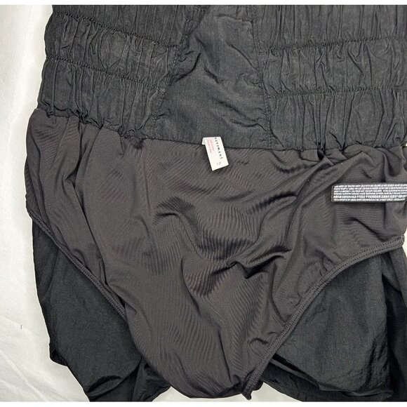 FP Movement The Way Home Shorts Womens Black High Rise Smocked Athletic Lined - Picture 9 of 13